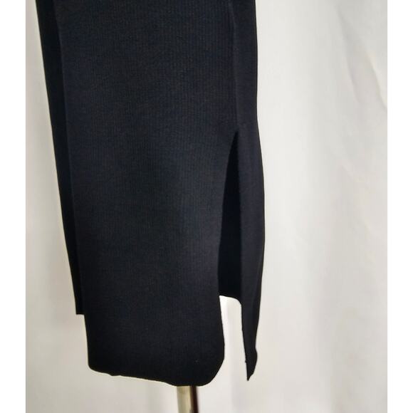 The Drop Yasmin Black Side Slit Rib Knit Midi Tank Dress Women's Size L NWT - Picture 5 of 14